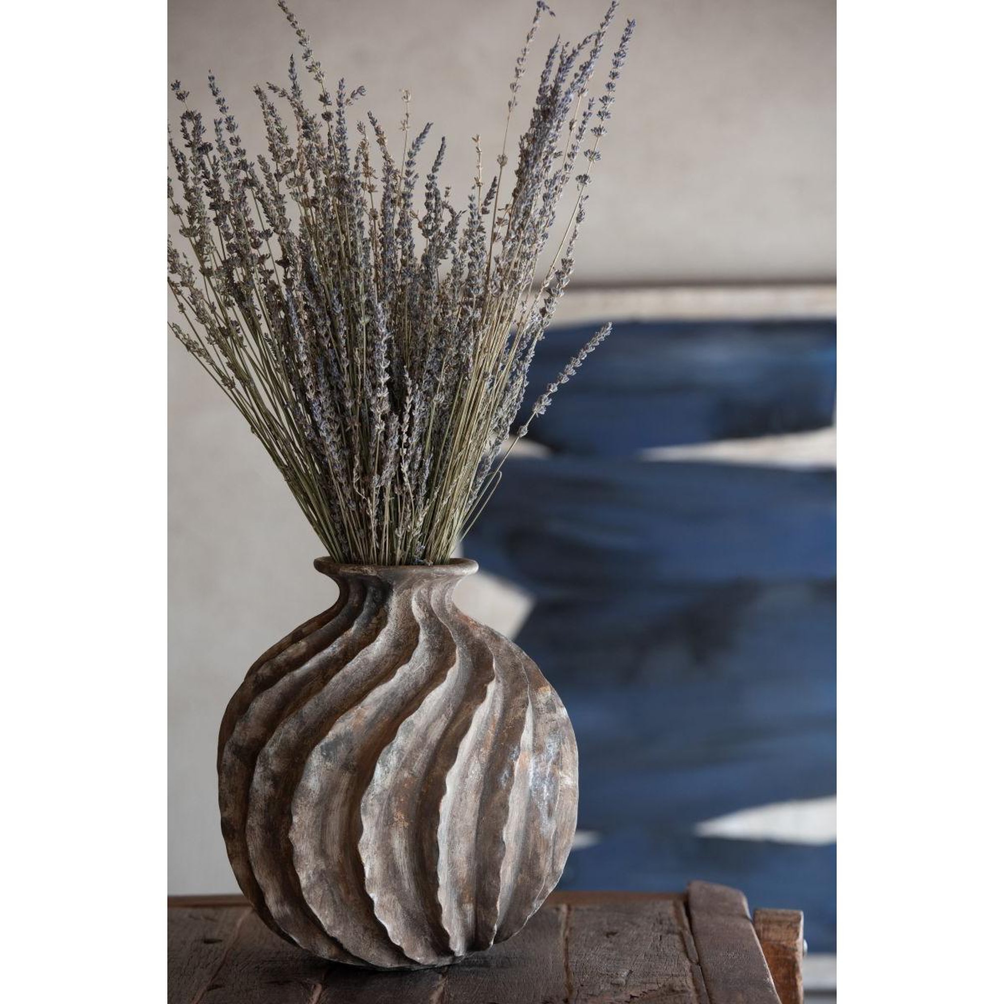 Voir la diapositive 3 : J-LINE Vase ballon en résine  antique  34cm multicolore