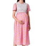 MAMALICIOUS Robe de grossesse /Verte Femme Mamalicious Dante. Coloris disponibles : Rose