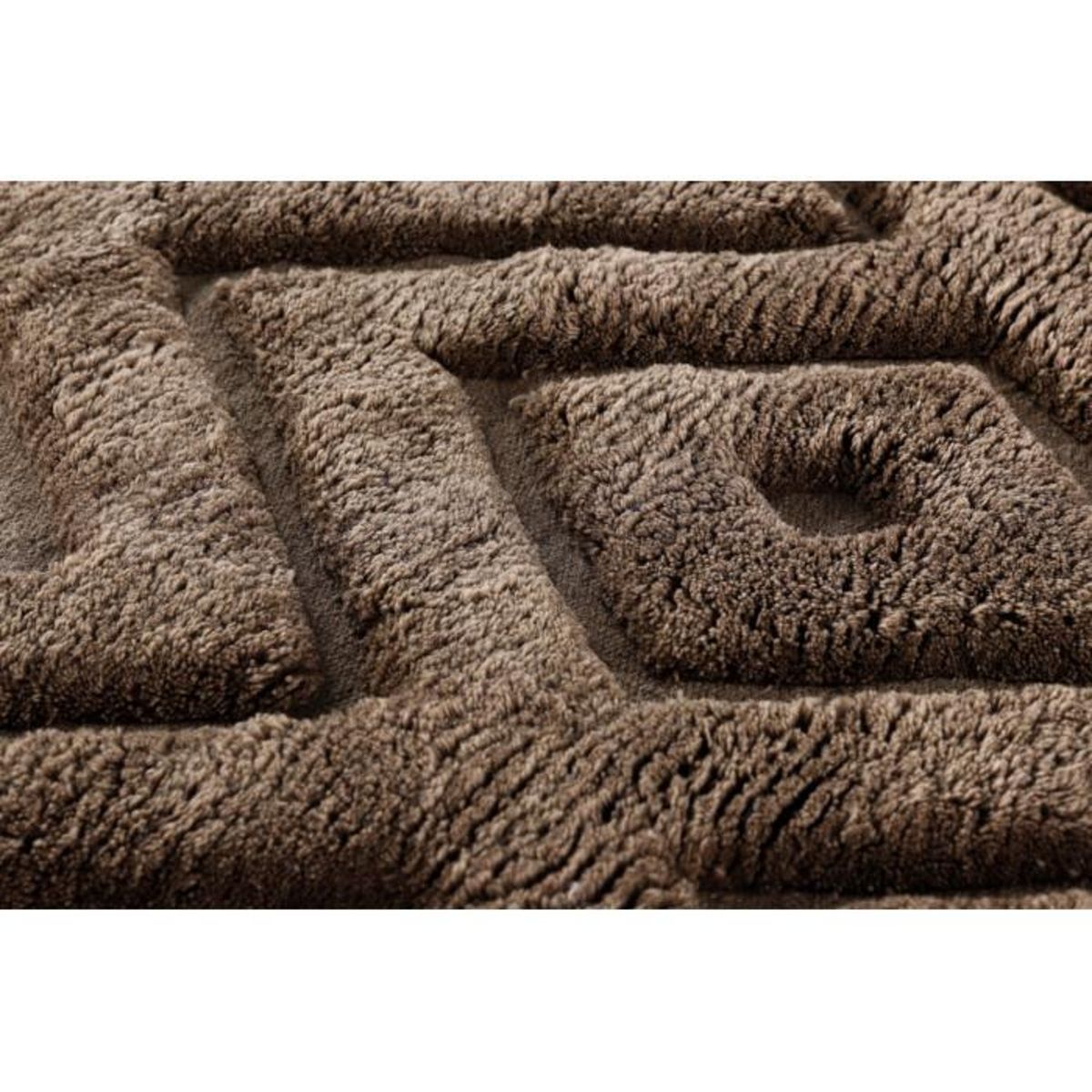 Paris Prix Tapis Déco Rond en Laine  Dahlia  200cm Marron Foncé