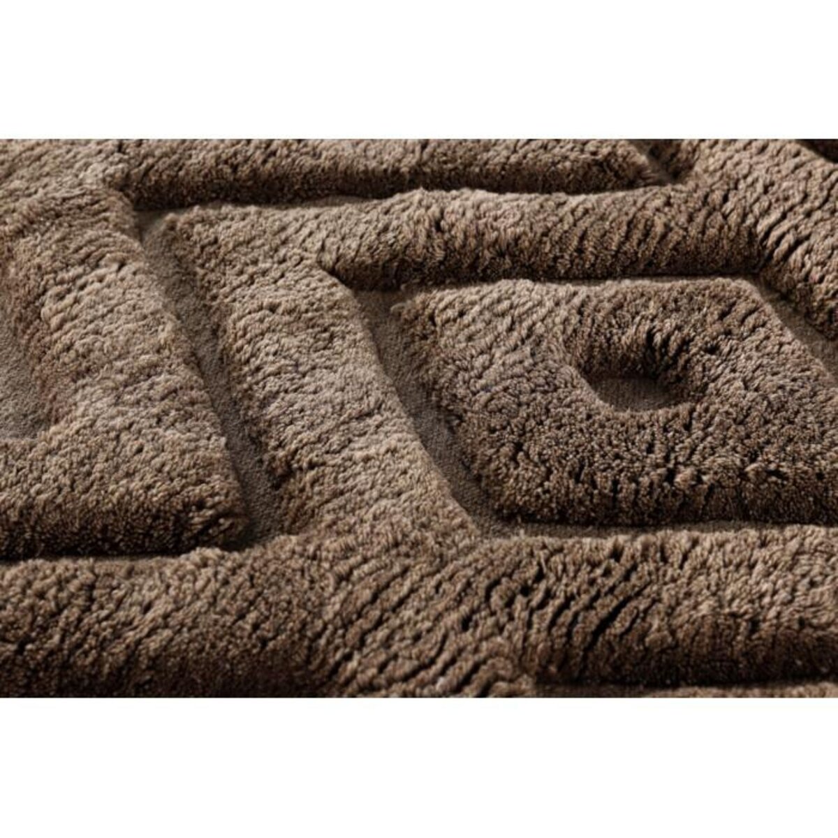 Paris Prix Tapis Déco Rond en Laine  Dahlia  200cm Marron Foncé