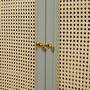 Voir la diapositive 4 : HOMCOM Meuble à chaussures style bohème chic - 2 portes 2 étagères réglables tiroir - MDF vert d'eau aspect chêne clair rotin