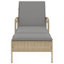 Voir la diapositive 4 : VIDAXL Chaise longue avec coussin beige 63x200x81 cm resine tressee