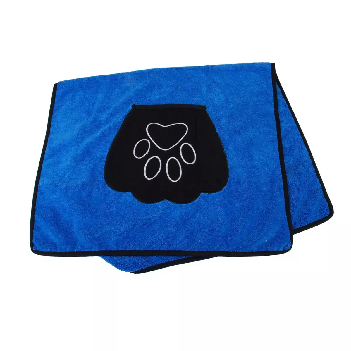 DIVERS Serviette de toilette pour chien avec poches - 85 x 50 cm - Bleu