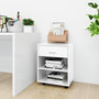 Voir la diapositive 1 : VIDAXL Armoire a roulettes Blanc brillant 46x36x59cm Bois d'ingenierie