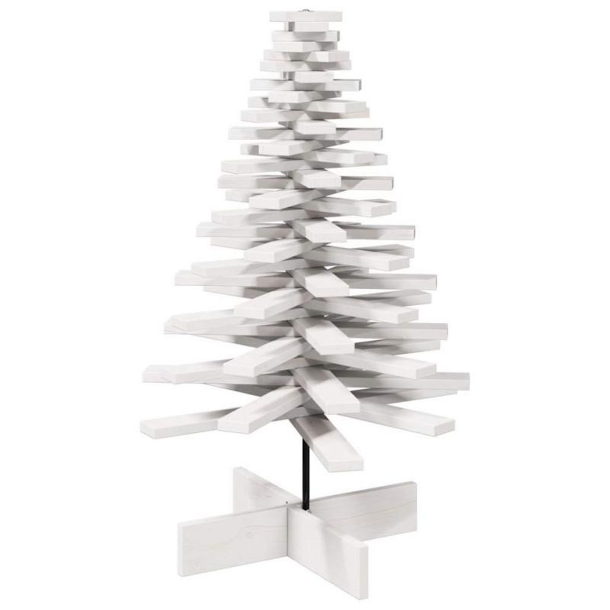 VIDAXL Arbre de Noël en bois pour décoration blanc 100 cm pin massif