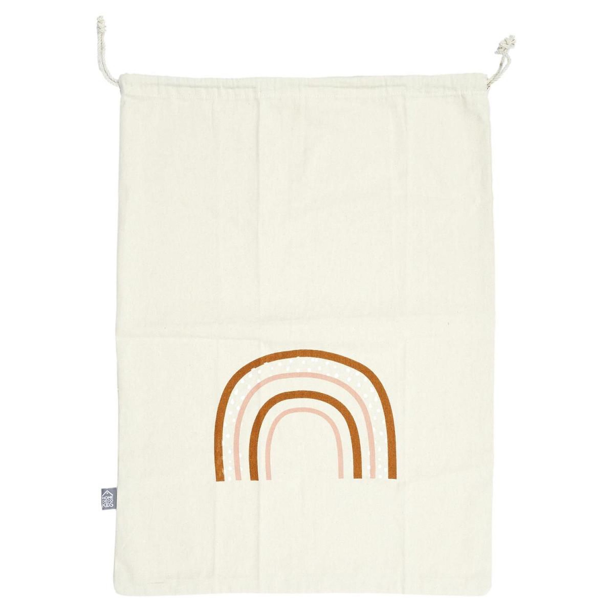 Voir la diapositive 1 : HOME DECO KIDS Sac à linge en tissu  arc en ciel  50x70cm beige