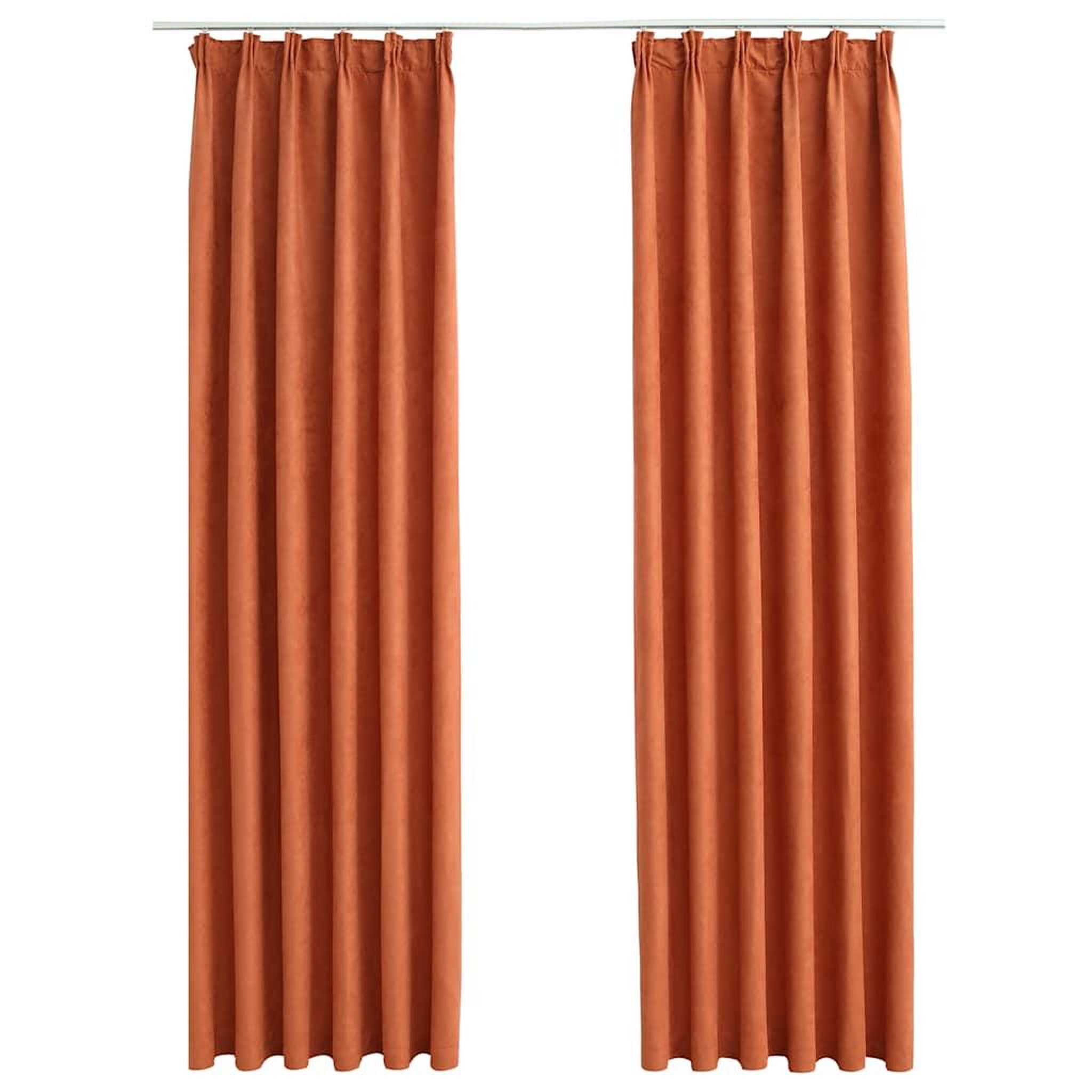 Voir la diapositive 2 : VIDAXL Rideaux occultants avec crochets 2 pcs Rouille 140x245 cm