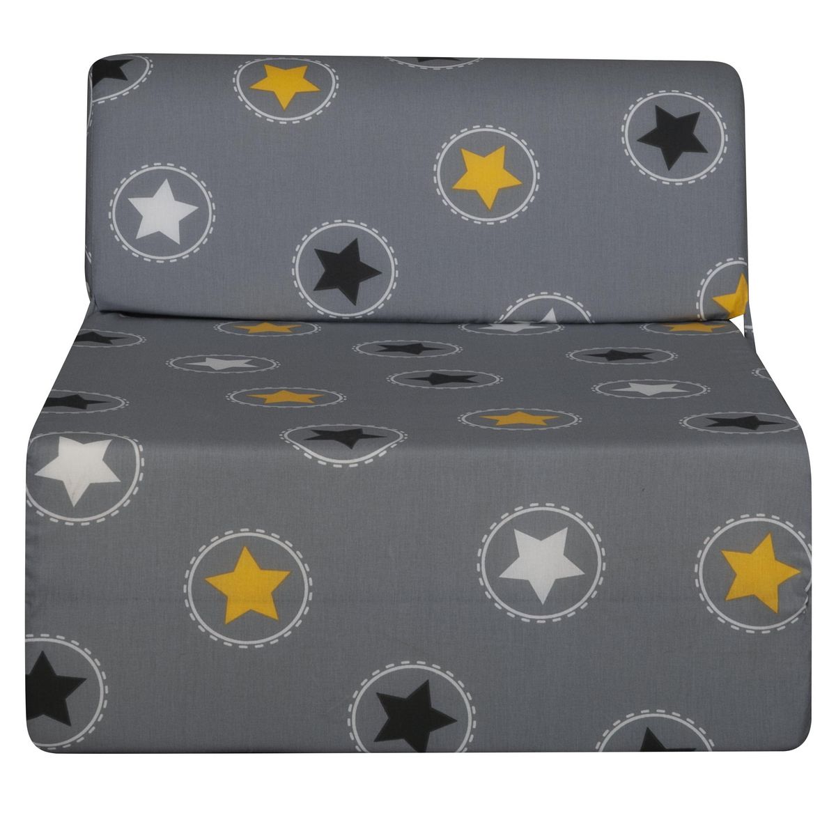 Chauffeuse 1 place STAR tissu gris étoiles 