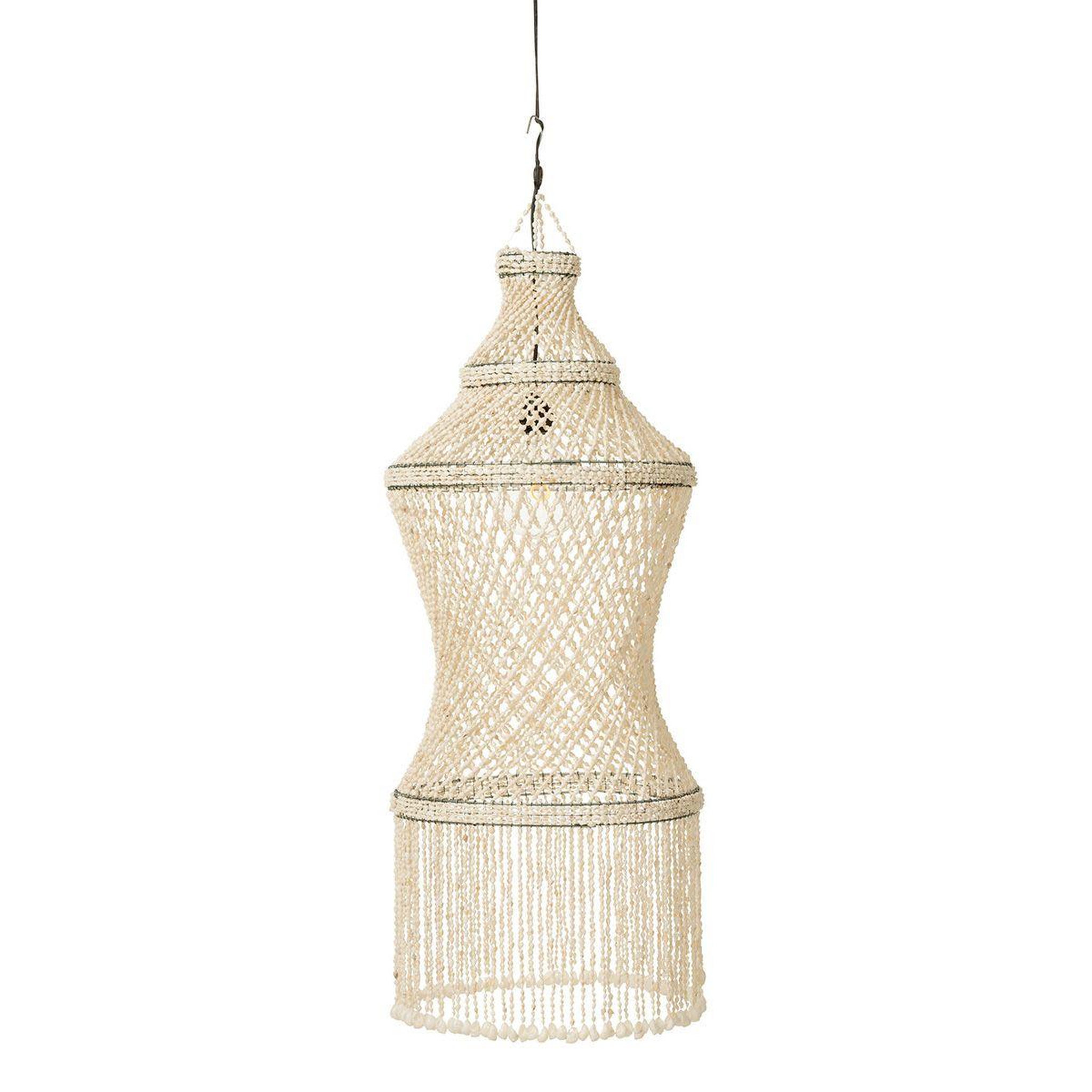 Voir la diapositive 1 : J-LINE Lampe suspension coquillage  lisa  128cm naturel
