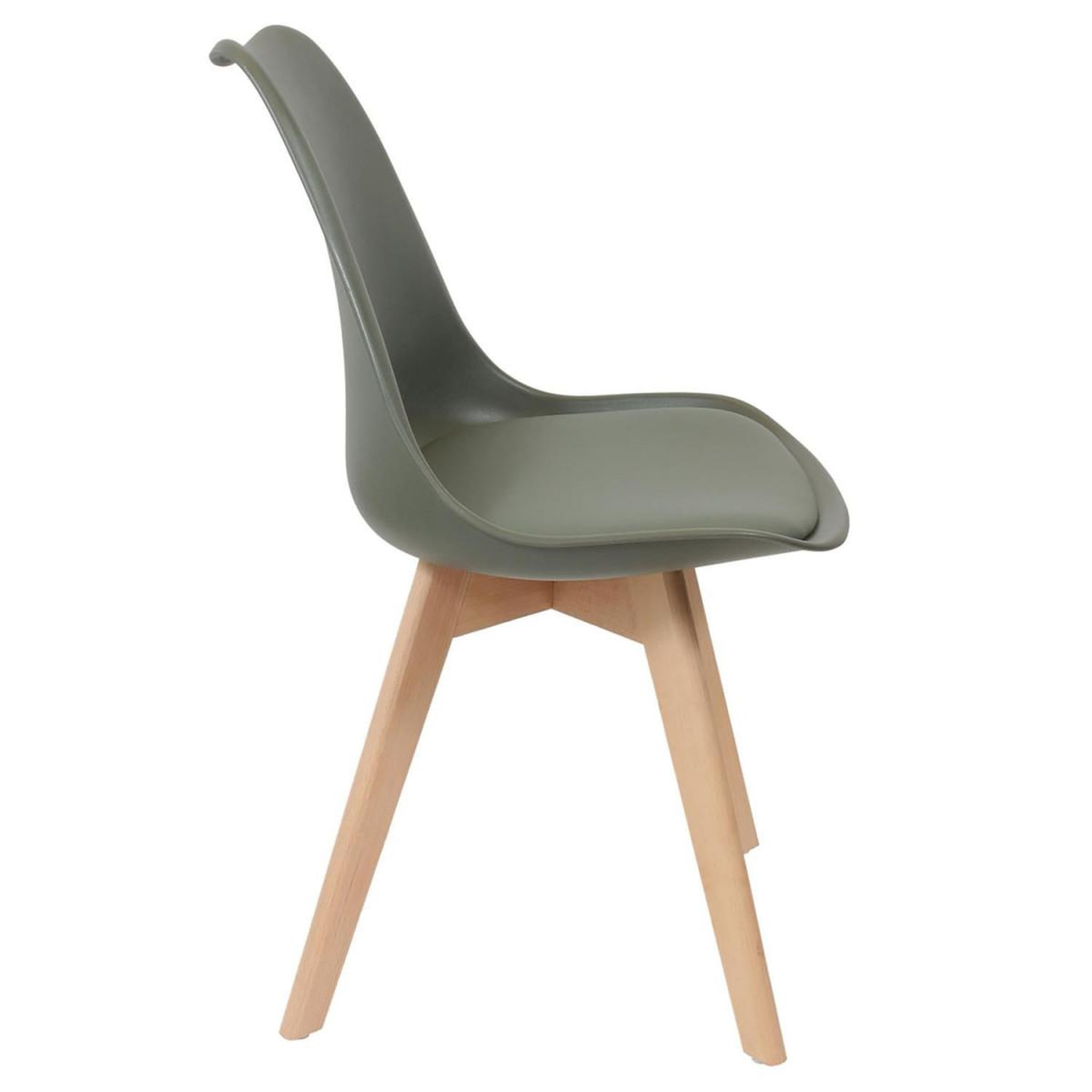 Voir la diapositive 4 : The Home Deco Factory Lot de 4 chaises scandinave  skansen  81cm kaki