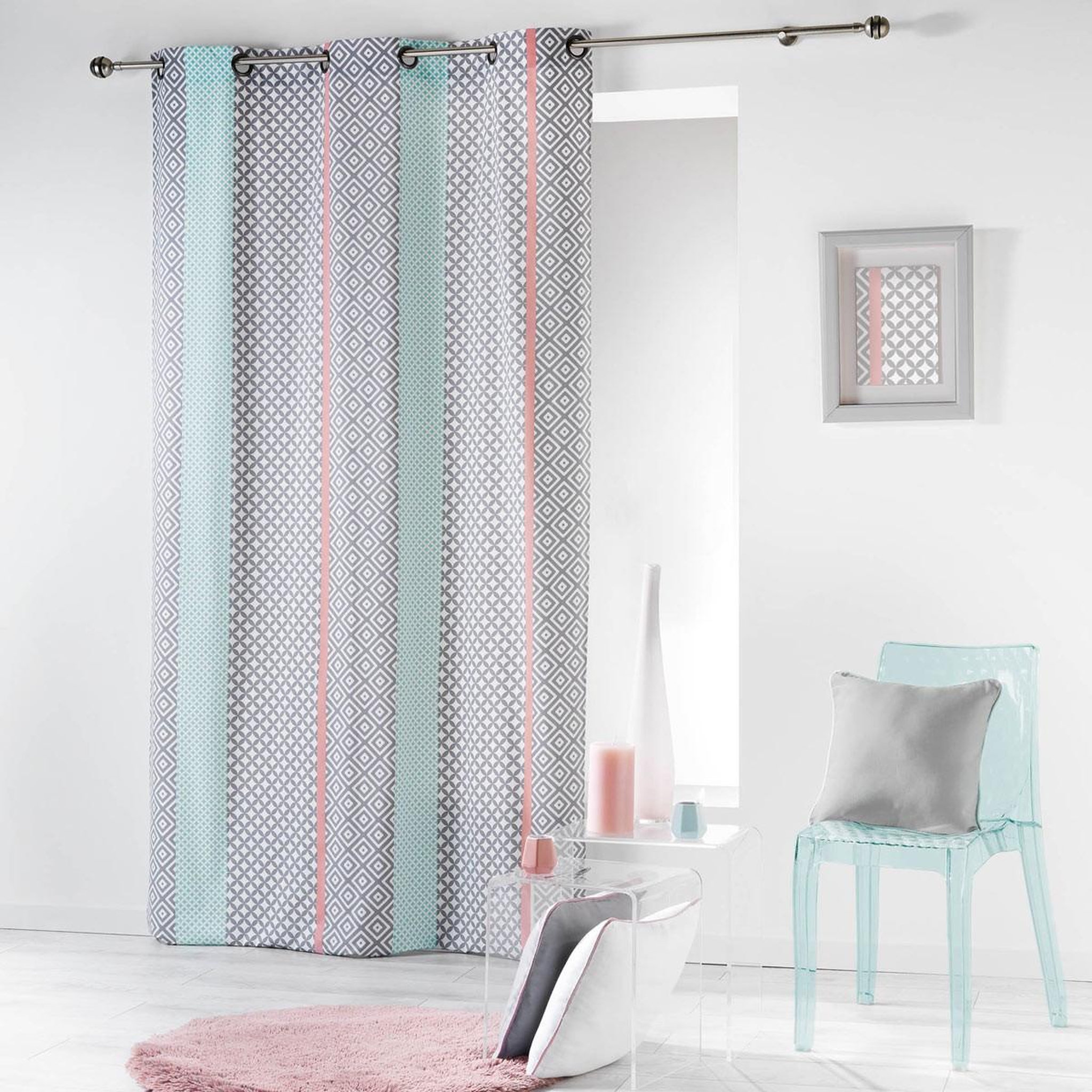 Douceur d'Intérieur Rideau  baltic  140x240cm rose & menthe