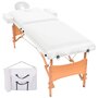 VIDAXL Table de massage pliable a 2 zones 10 cm d'epaisseur Blanc