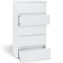 Voir la diapositive 4 : ID MARKET Chiffonnier 5 tiroirs TOMI 60 cm commode semainier bois blanc