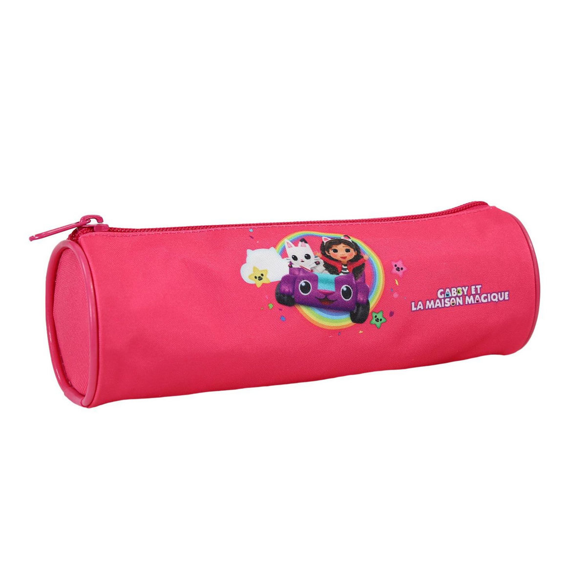 Bagtrotter Bagtrotter - Gabby et La Maison Magique -Trousse Scolaire Ronde - Rose - Fille - 1 Compartiment Zippé - 22x7x7cm - Matière Polyester - Accessoire et Papeterie Scolaire