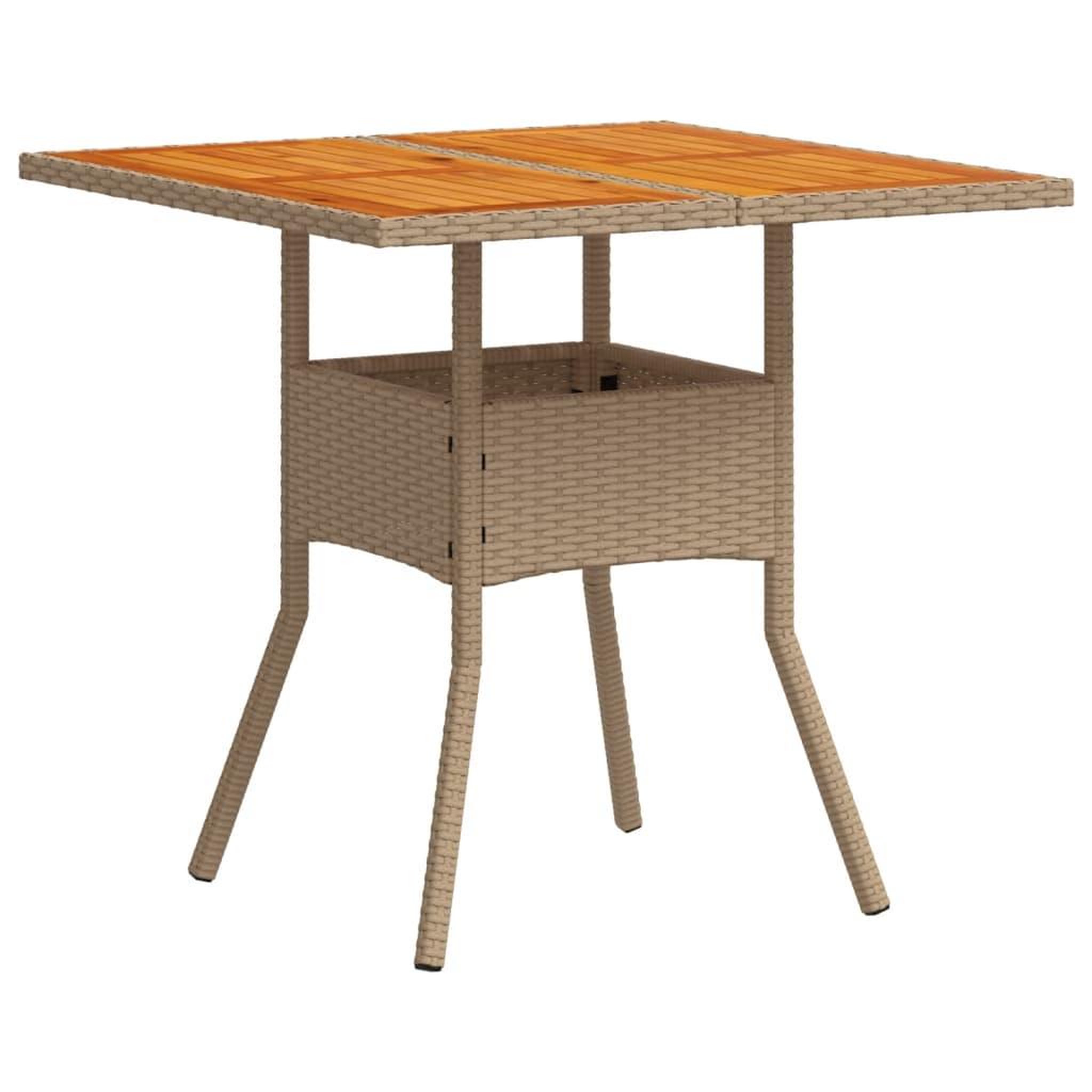 Voir la diapositive 4 : VIDAXL Ensemble a manger de jardin et coussins 3pcs beige rotin acacia