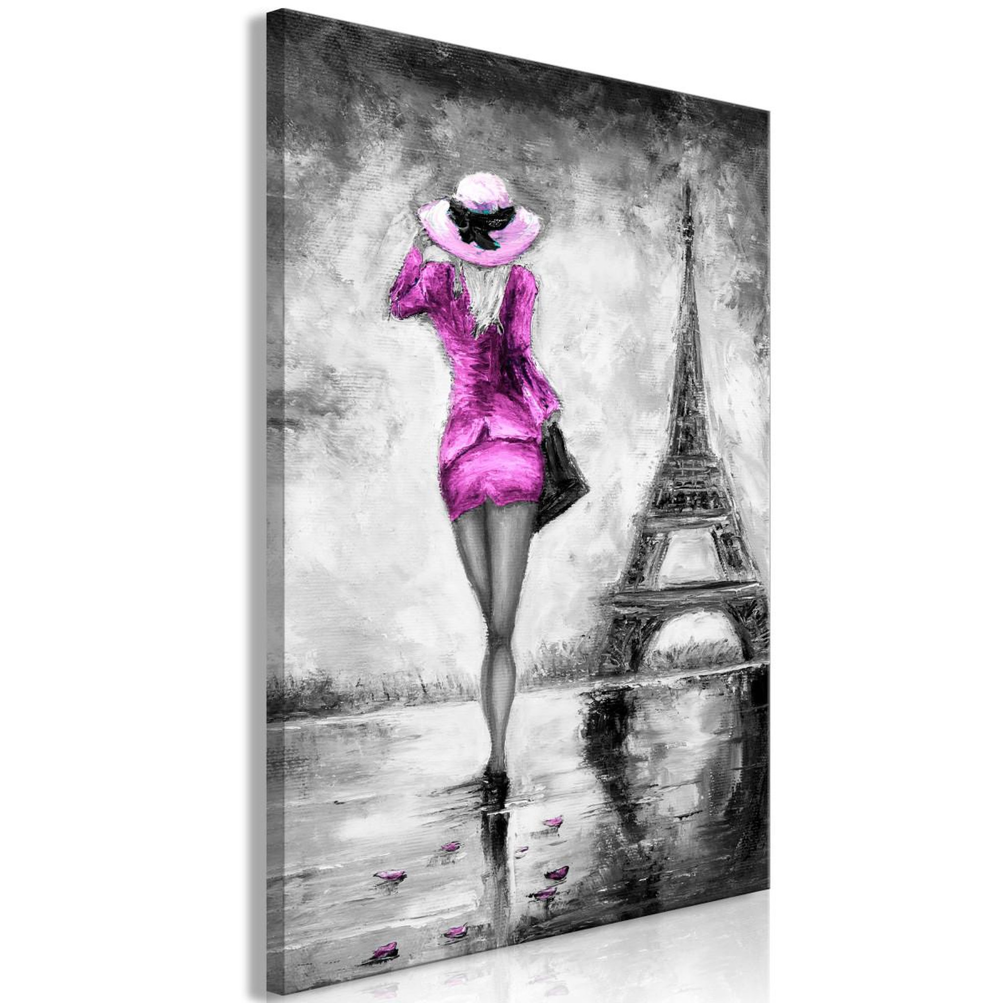 Paris Prix Tableau imprimé  parisian woman pink. Coloris disponibles : Multicolore