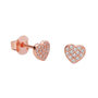 Voir la diapositive 1 : L'ATELIER D'AZUR Boucles d'Oreilles Argent 925/000 Rose Gold - Coeur Pavé de Zirconiums