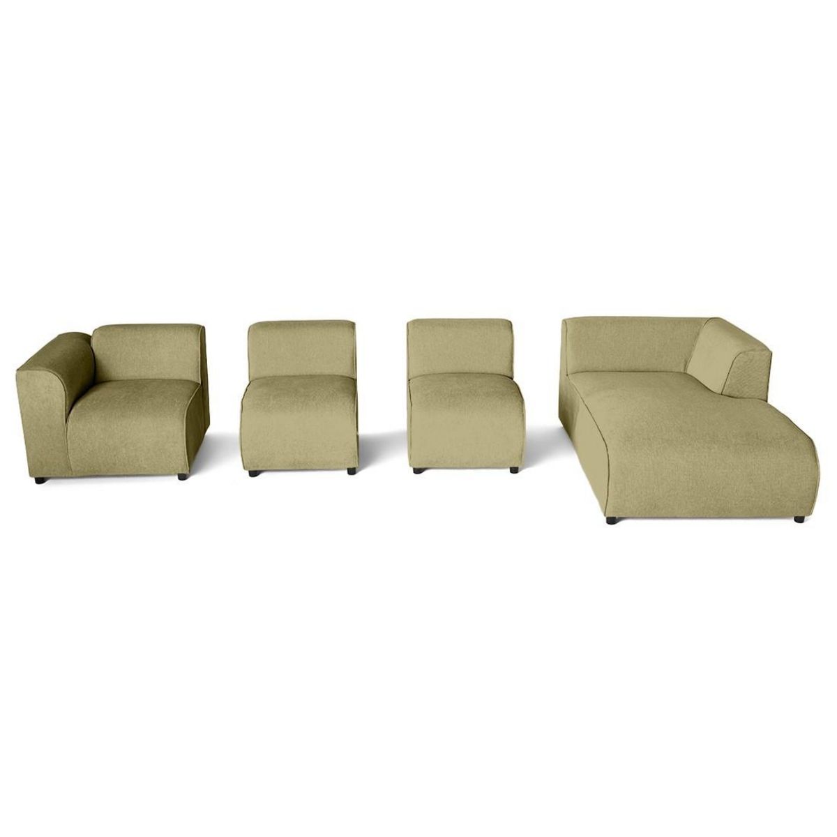 LISA DESIGN Suaro - canapé modulable d'angle droit 5 places en tissu texturé