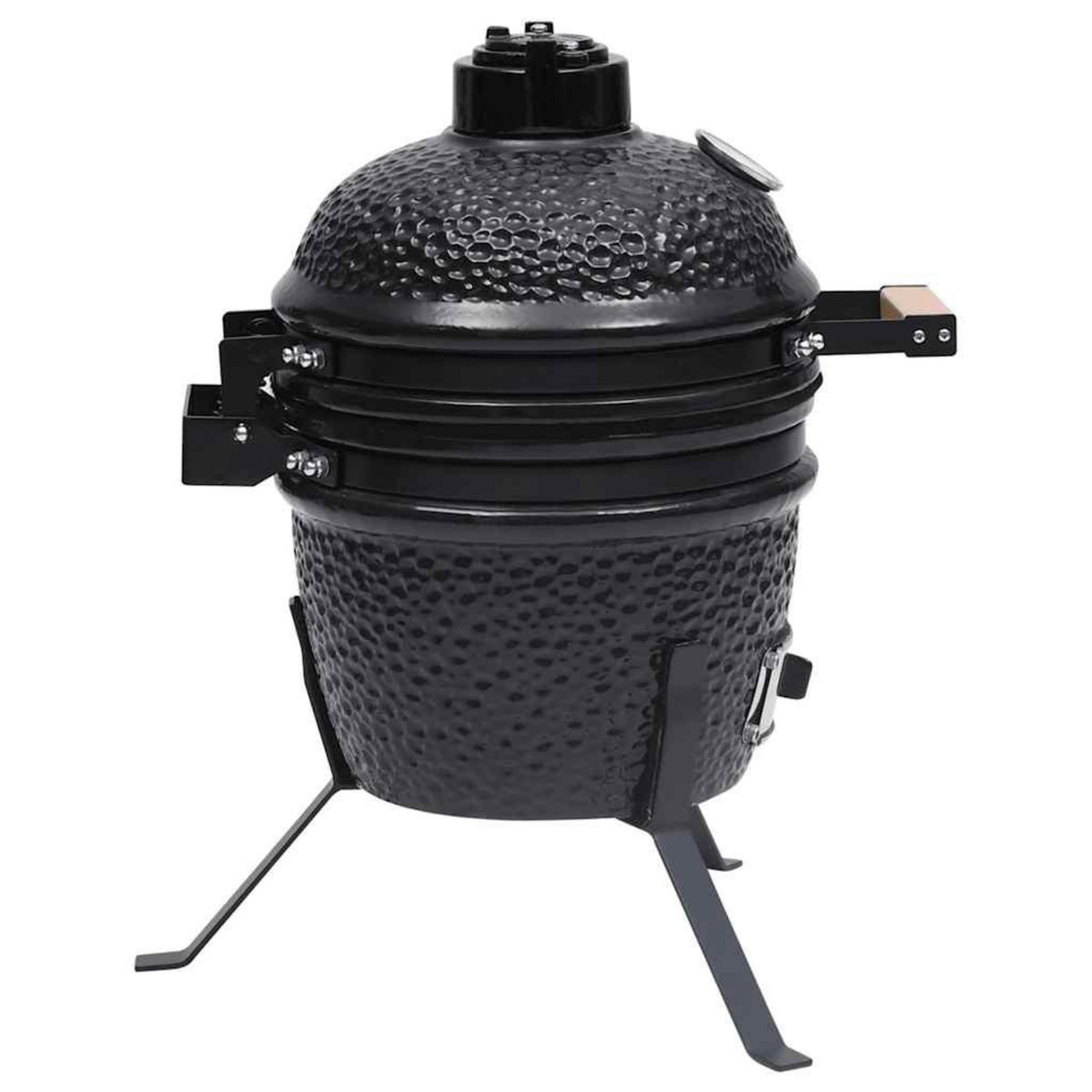 VIDAXL Barbecue a fumoir Kamado 2-en-1 Ceramique 56 cm Noir