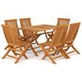 Voir la diapositive 2 : VIDAXL Ensemble a manger de jardin 7 pcs Bois de teck massif