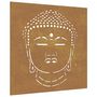 Voir la diapositive 2 : VIDAXL Decoration murale jardin 55x55 cm motif de tete de bouddha
