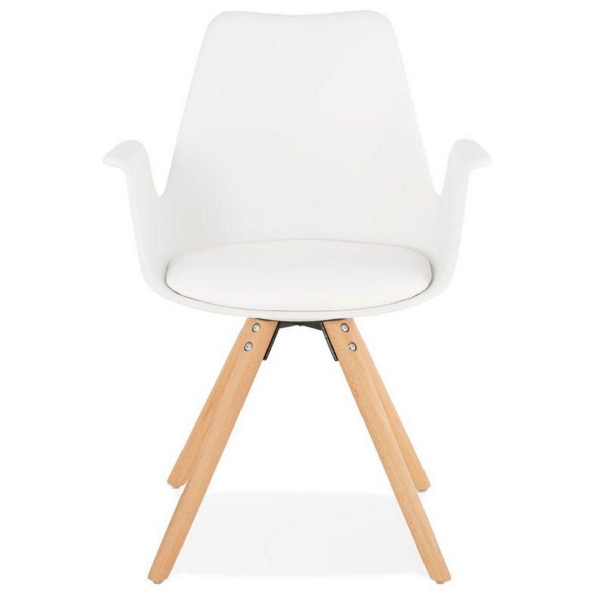 Paris Prix Chaise Design avec Accoudoirs  Zayven  82cm Blanc & Naturel