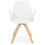Voir la diapositive 2 : Paris Prix Chaise Design avec Accoudoirs  Zayven  82cm Blanc & Naturel