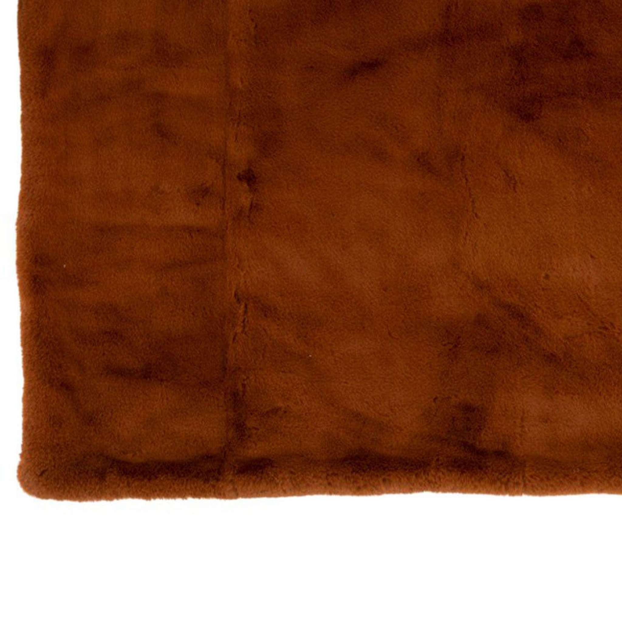 Voir la diapositive 3 : J-LINE Plaid imitation fourrure  cutie  130x180cm rouille