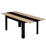 Voir la diapositive 1 : ID MARKET Table à manger extensible rectangle GEORGIA 6-10 personnes noire et imitation hêtre 140-220 x 90 cm
