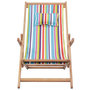 Voir la diapositive 2 : VIDAXL Chaise pliable de plage Tissu et cadre en bois Multicolore