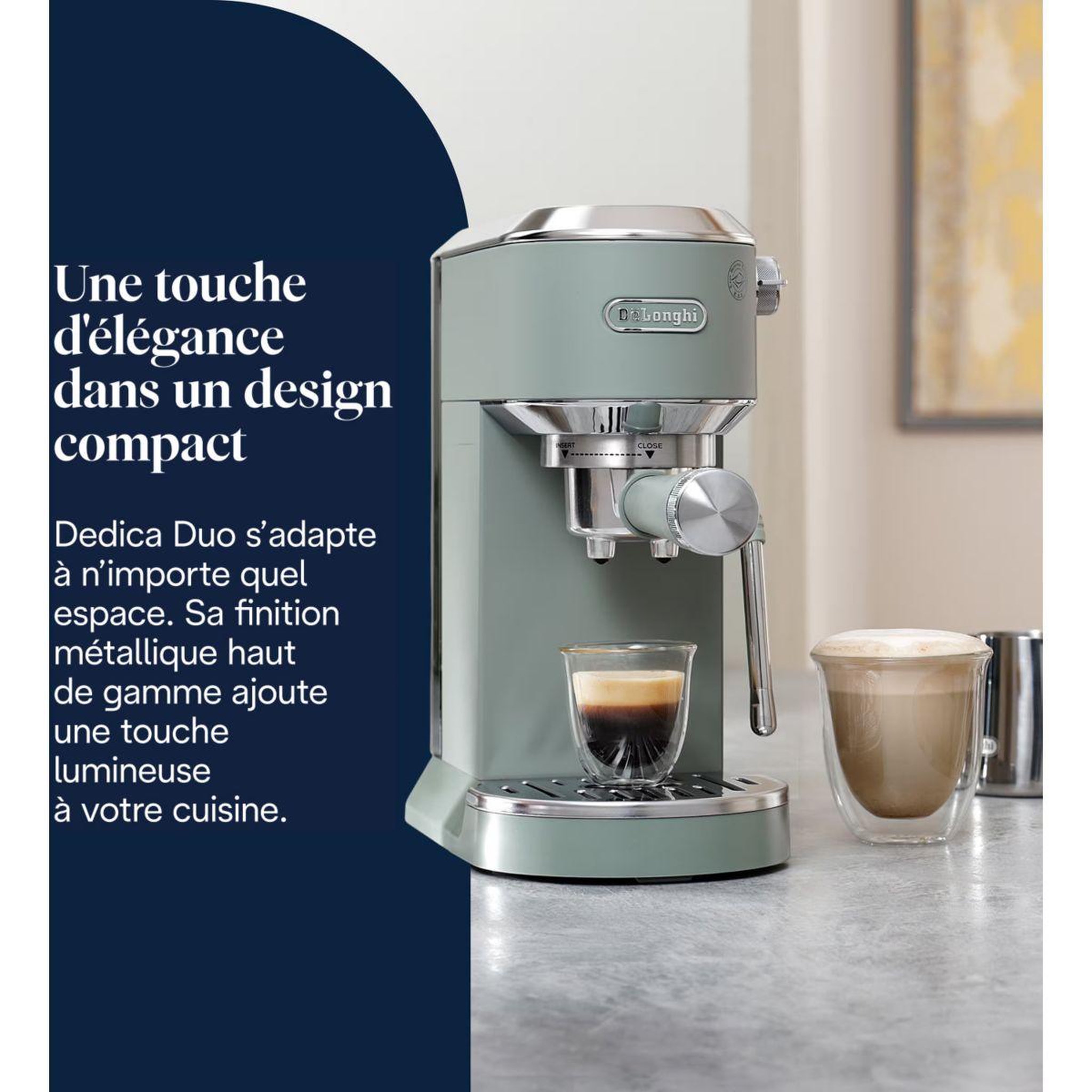 Voir la diapositive 2 : DELONGHI Machine à expresso ec890.gr dedica duo verte