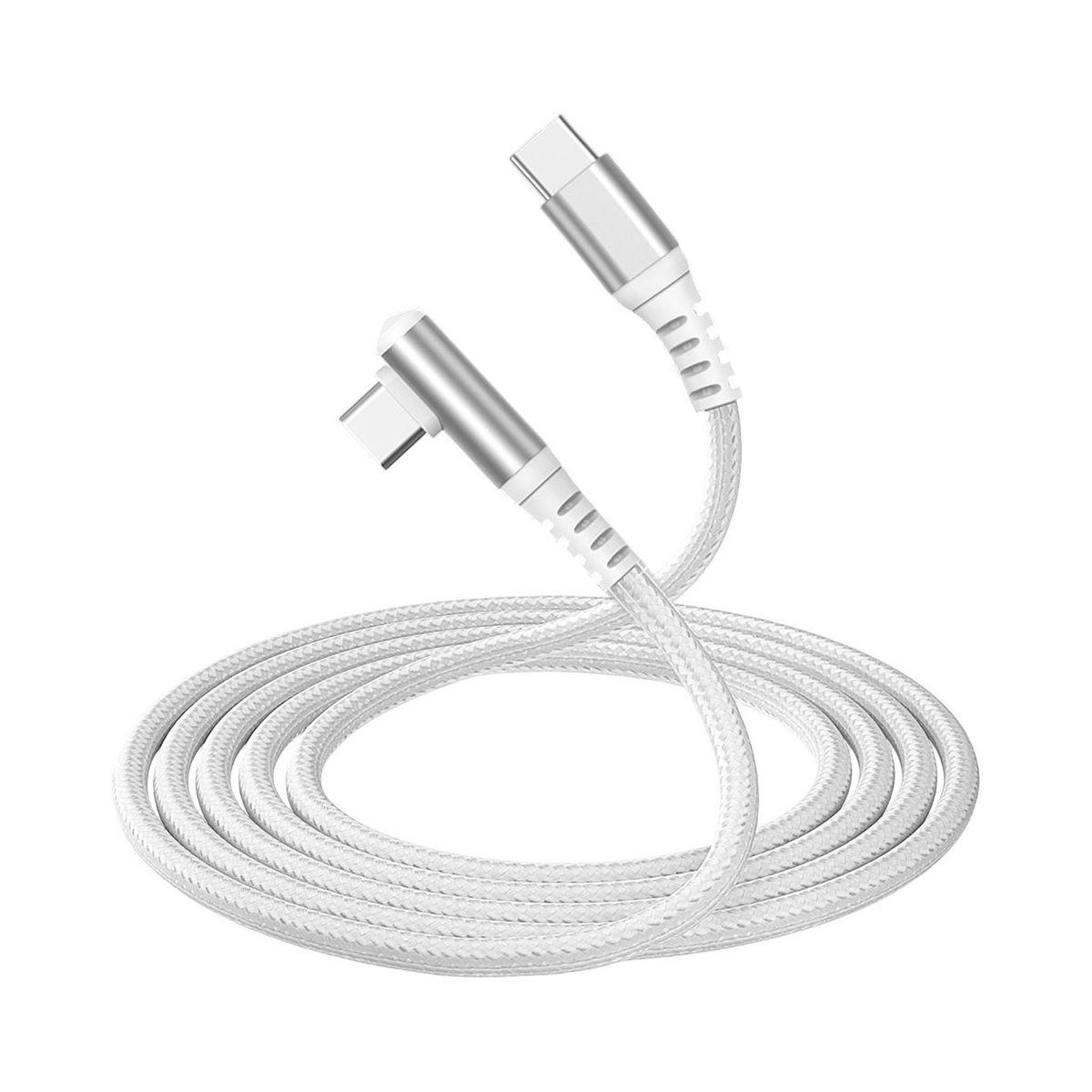 FORCE POWER Câble USB 60W USB-C / USB-C 2m blanc coudé