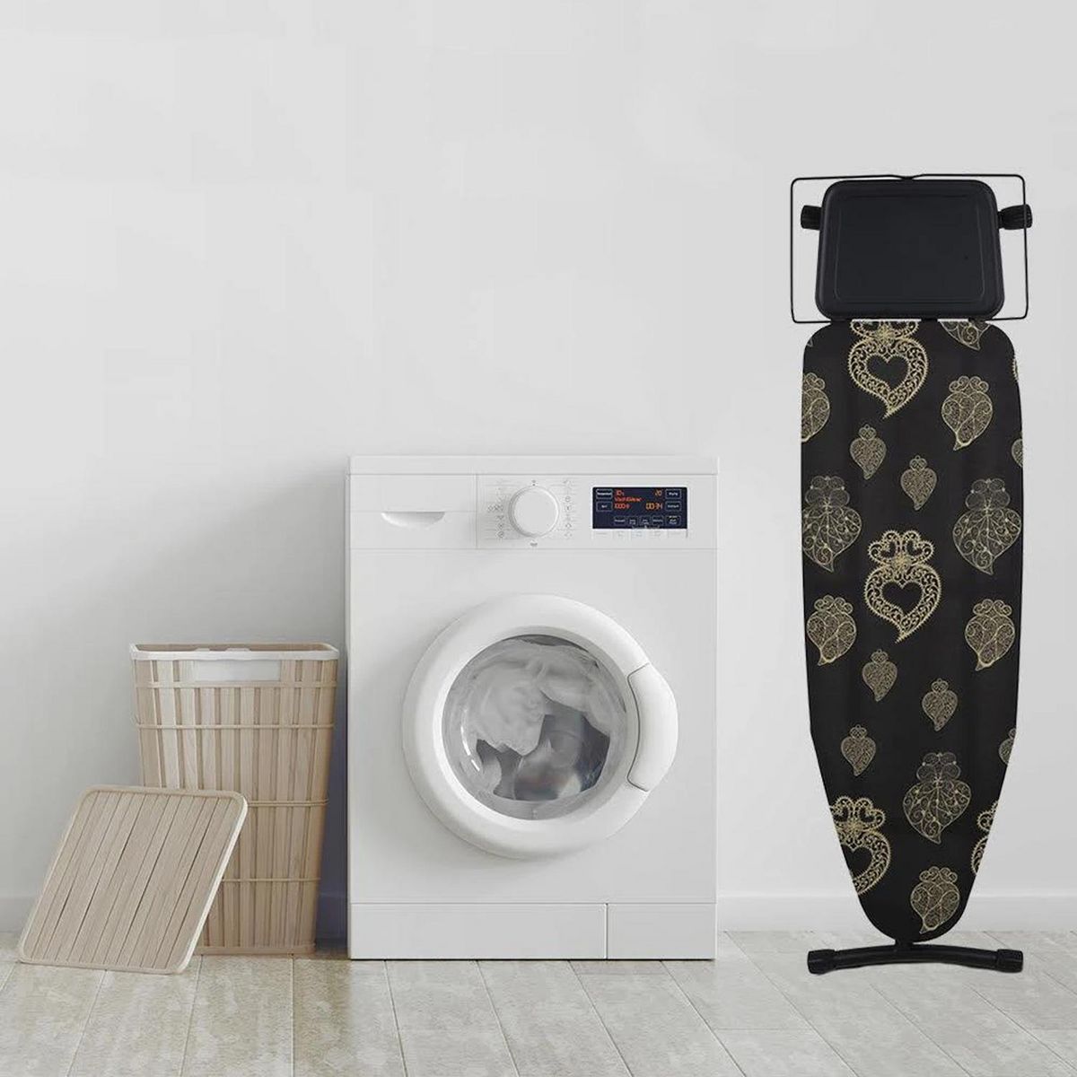 BATIMEX Table à repasser pliable UTAH en acier 125x41 H96cm avec repose fer et repose centrale vapeur