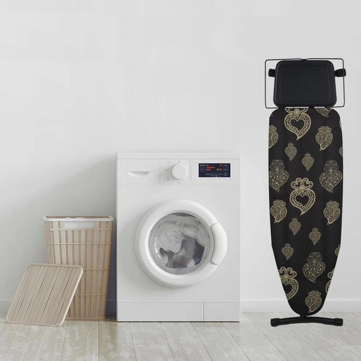 BATIMEX Table à repasser pliable UTAH en acier 125x41 H96cm avec repose fer et repose centrale vapeur