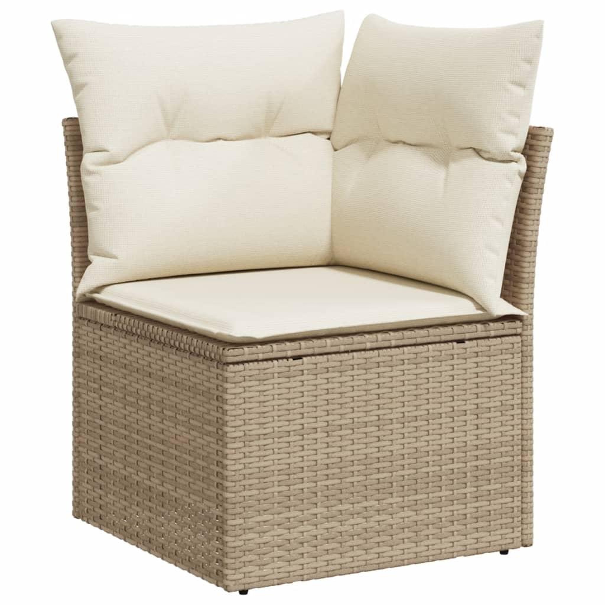 Voir la diapositive 5 : VIDAXL Salon de jardin avec coussins 9 pcs beige resine tressee