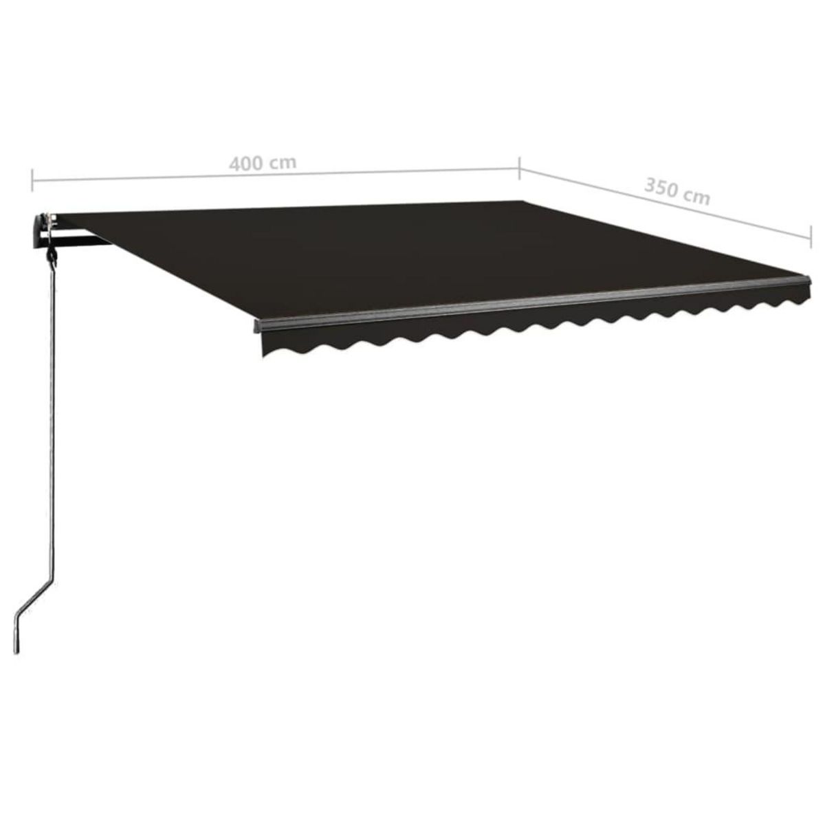 VIDAXL Auvent manuel retractable avec LED 400x350 cm Anthracite