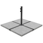 VIDAXL Plaques de poids de parasol 4 pcs Granit Gris Carre 100 kg