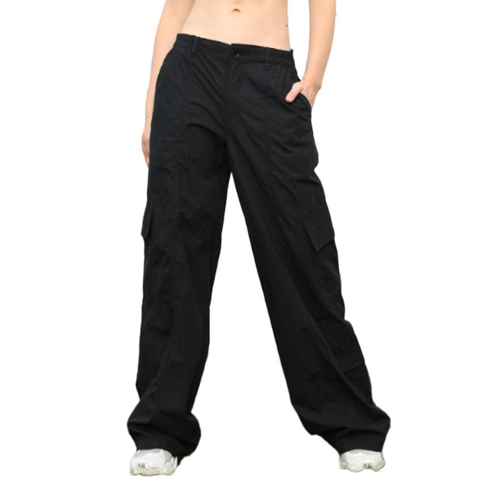 MONDAY PREMIUM Pantalon Cargo Noir Femme Monday Premium 3192. Coloris disponibles : Noir