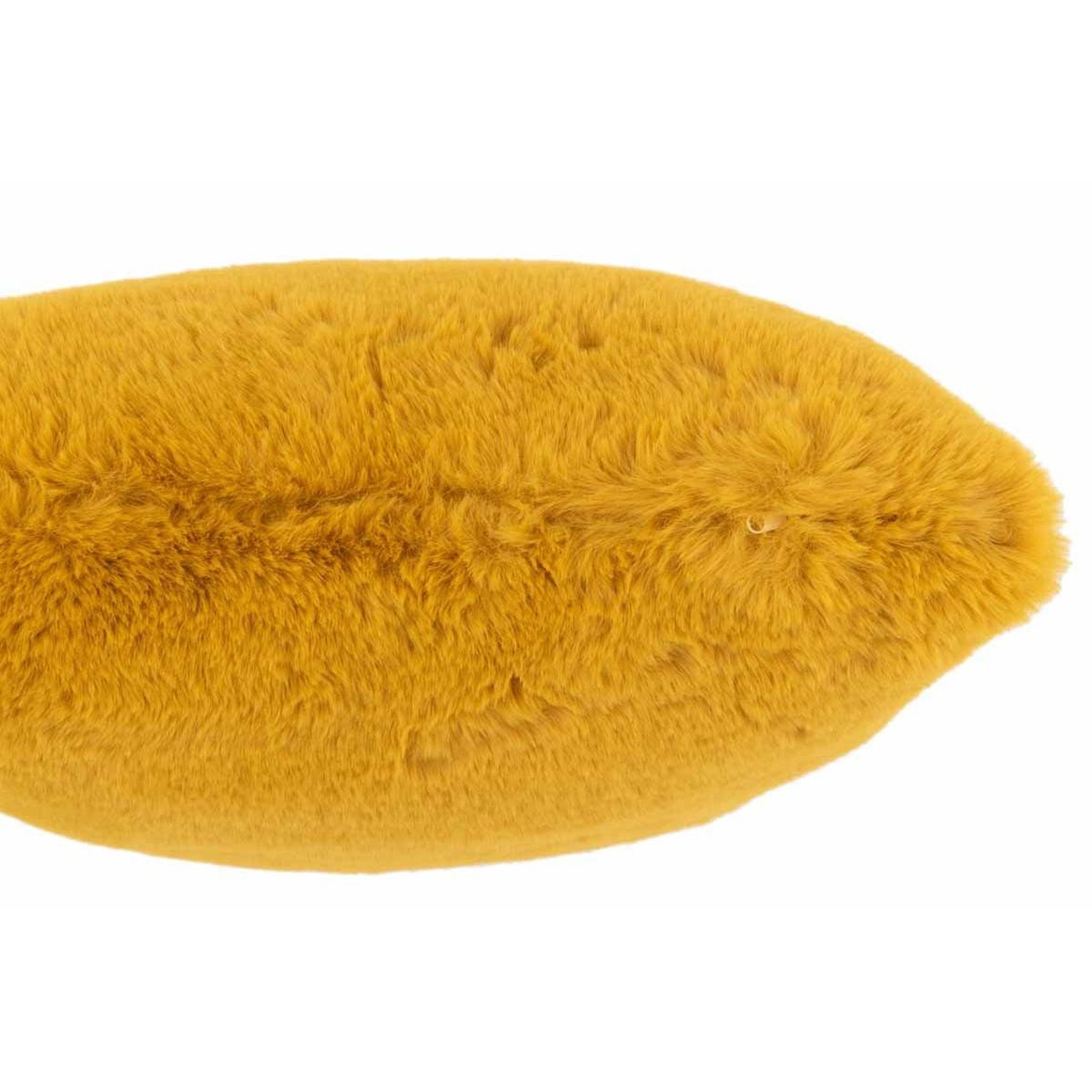 Voir la diapositive 2 : J-LINE Coussin imitation fourrure  cutie  41x44cm ocre