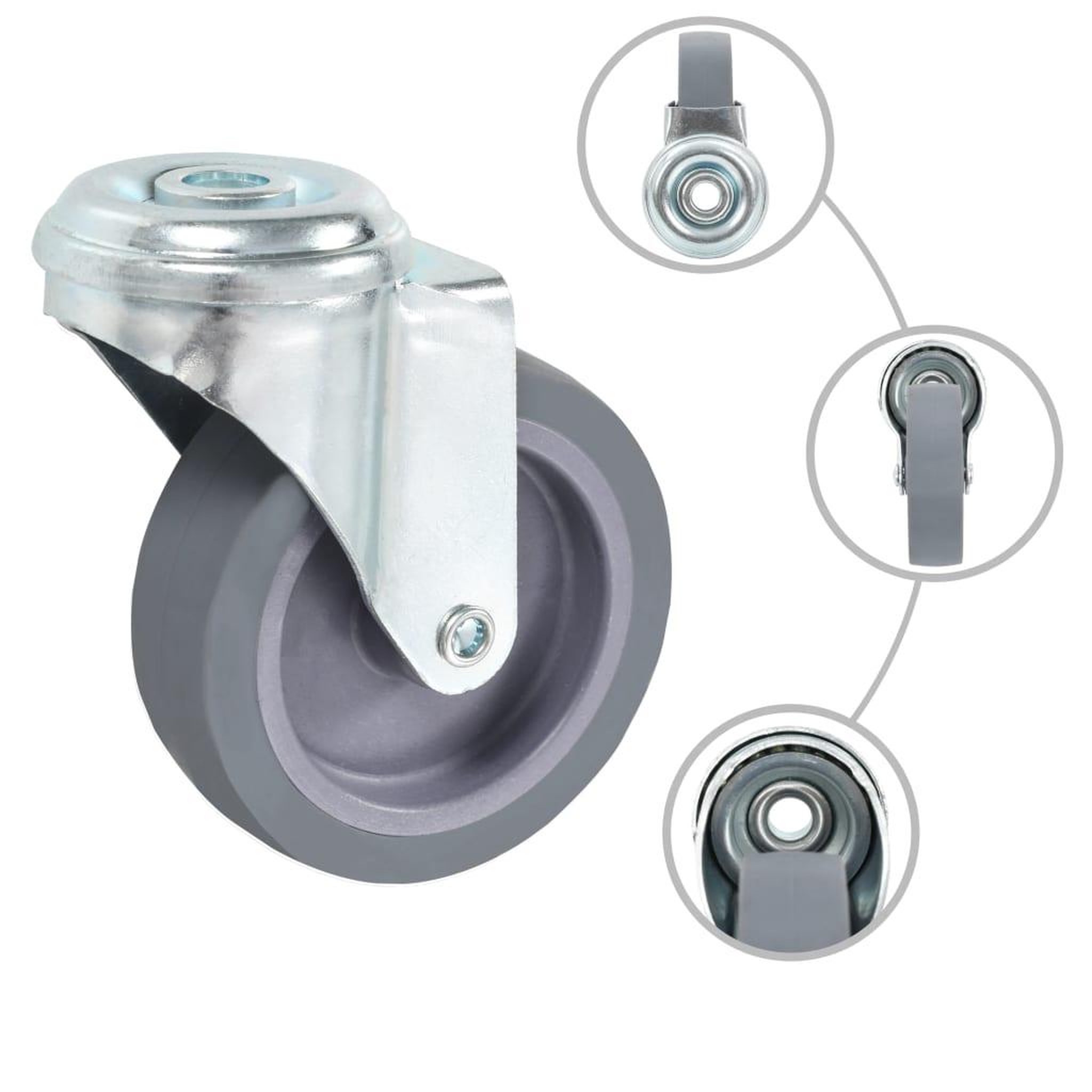 Voir la diapositive 2 : VIDAXL 32 pcs Roulettes pivotantes a trou de boulon 75 mm
