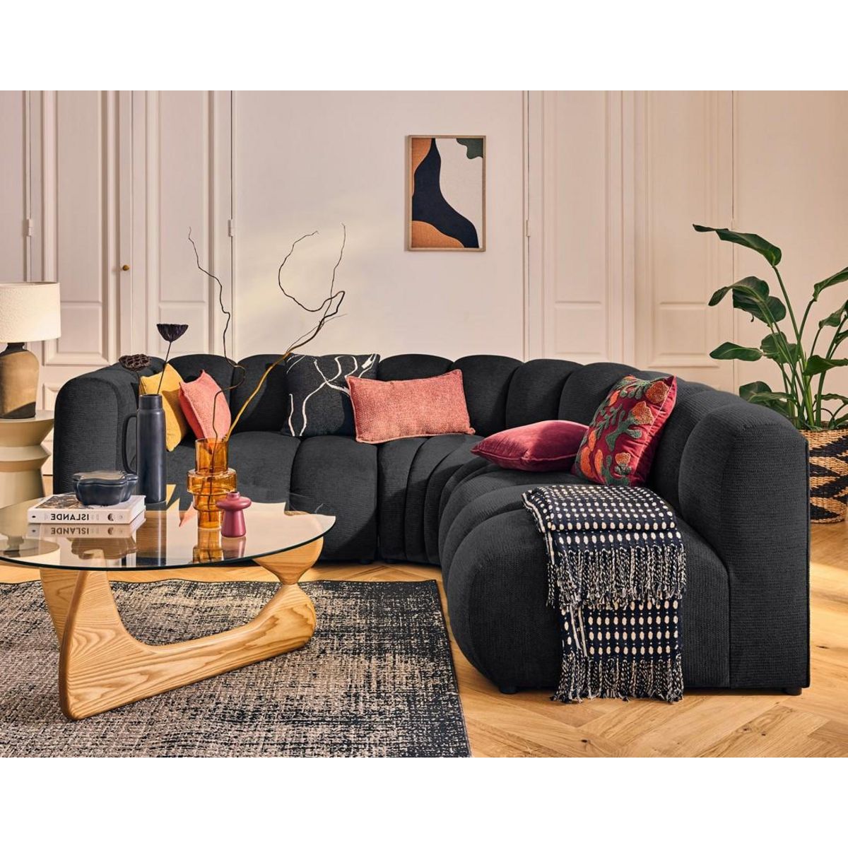 LISA DESIGN Debbie - module d'assise gauche en tissu texturé