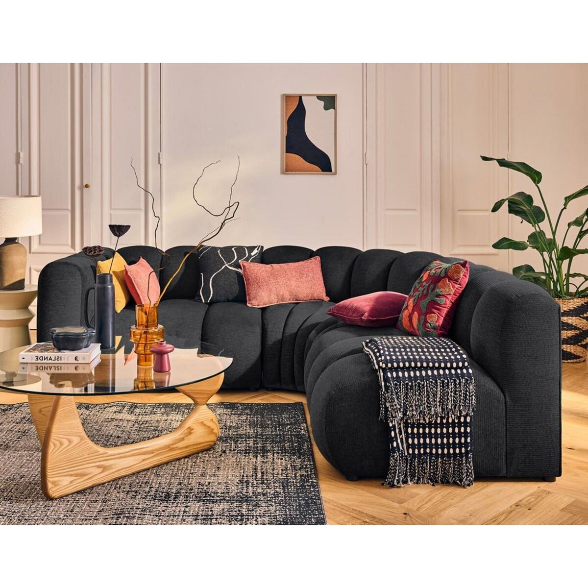 LISA DESIGN Debbie - module d'assise gauche en tissu texturé