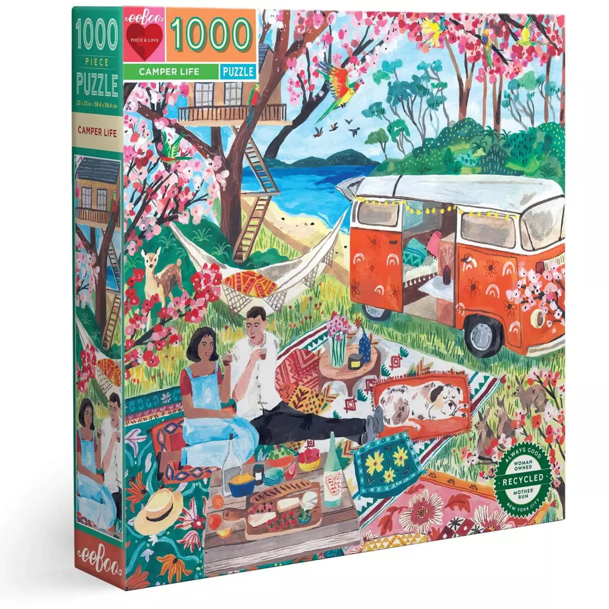 Eeboo Puzzle 1000 pièces : Vie de campeur