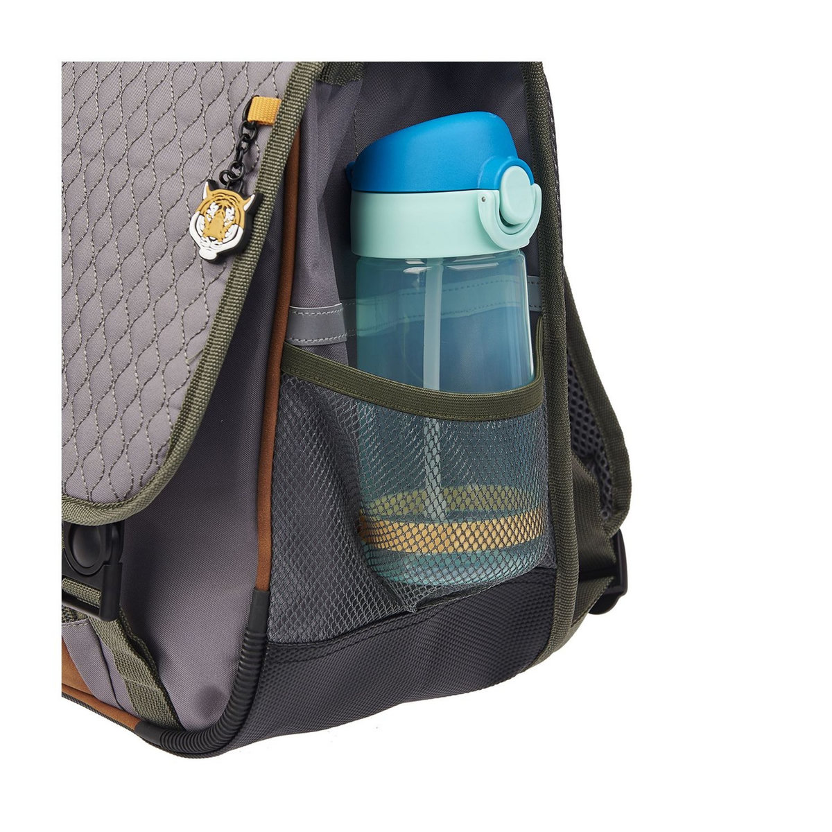 AUCHAN Cartable 38 cm CP/CE1/CE2 gris et marron ADVENTURE