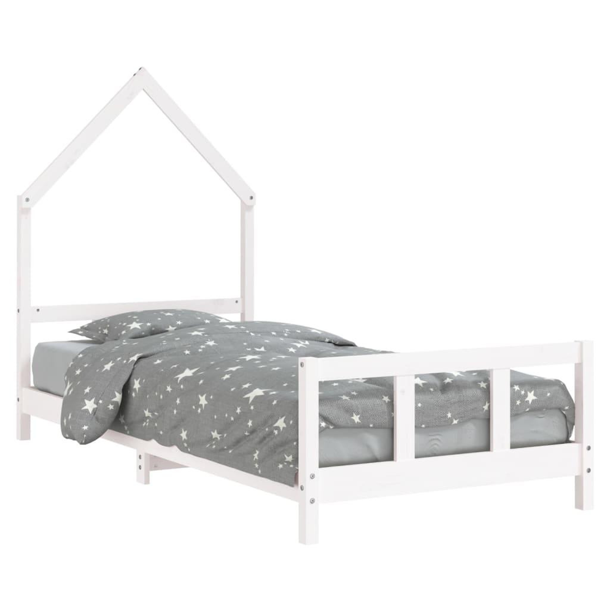 Voir la diapositive 2 : VIDAXL Cadre de lit pour enfants blanc 90x200 cm bois de pin massif