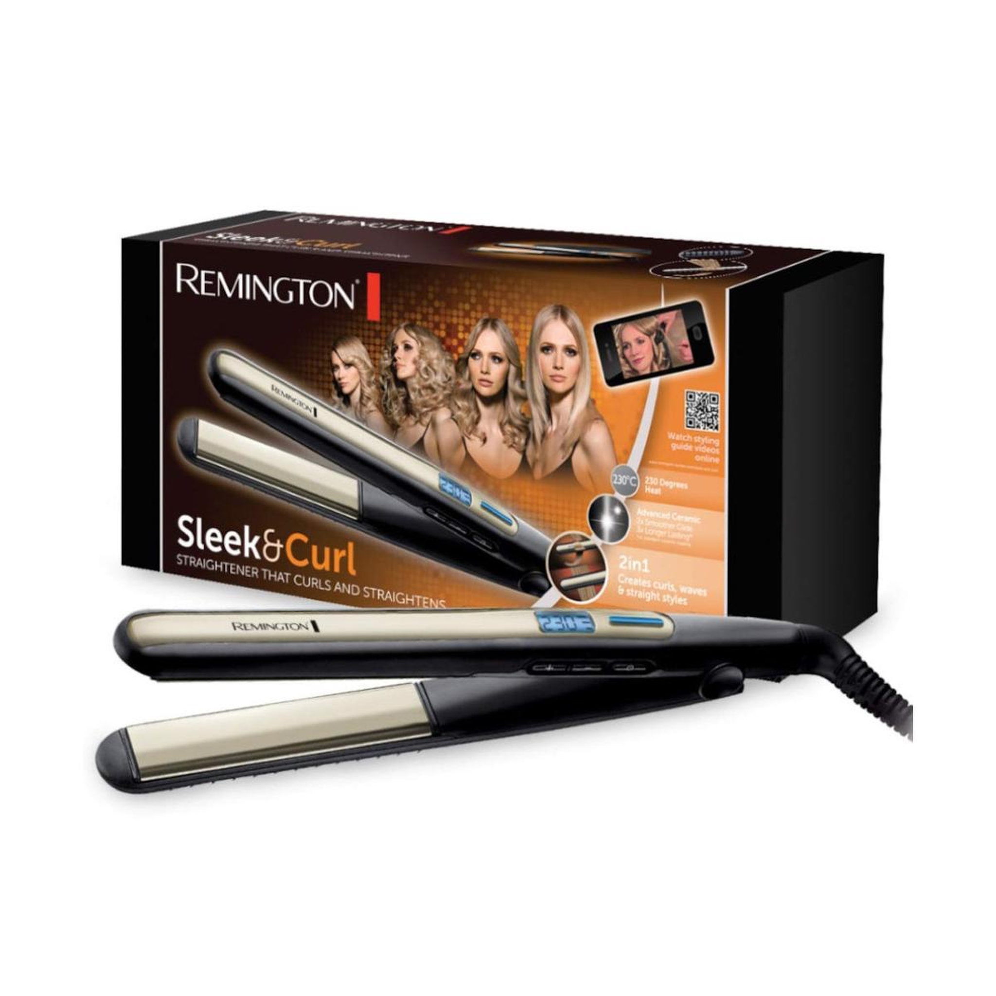 Voir la diapositive 3 : REMINGTON Lisseur-boucleur céramique 230° - S6500