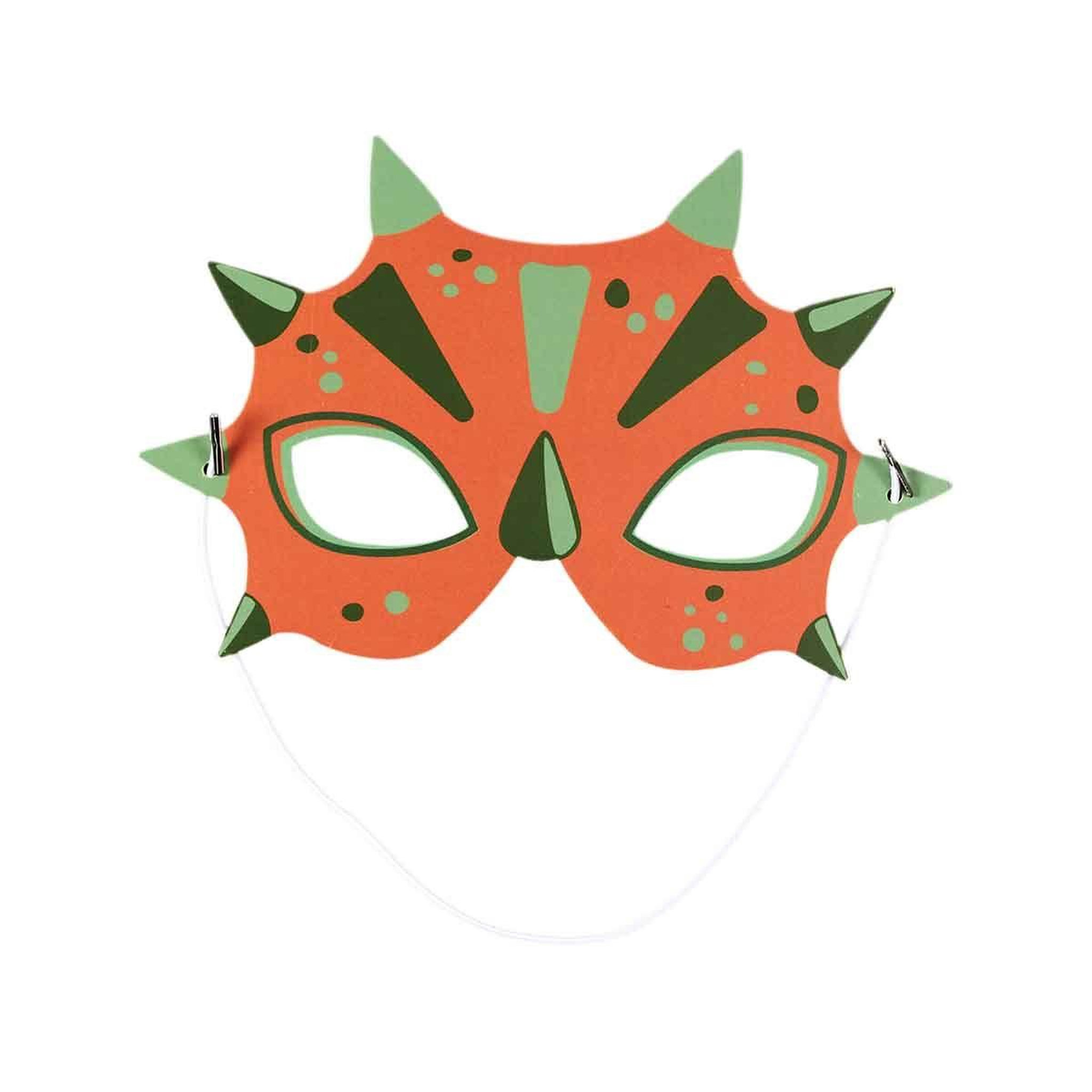 Voir la diapositive 3 : PARTY TIME Lot de 6 masques en papier  dinosaure  19cm multicolore