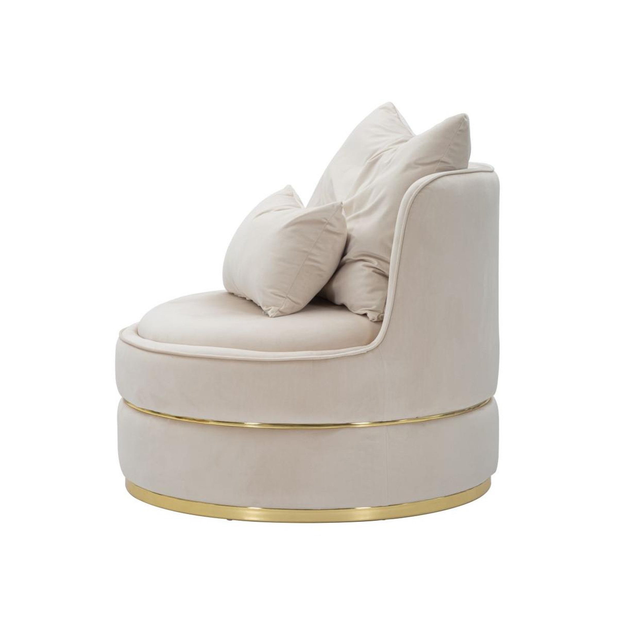 Voir la diapositive 3 : Paris Prix Fauteuil en velours design  paris  84cm crème & or