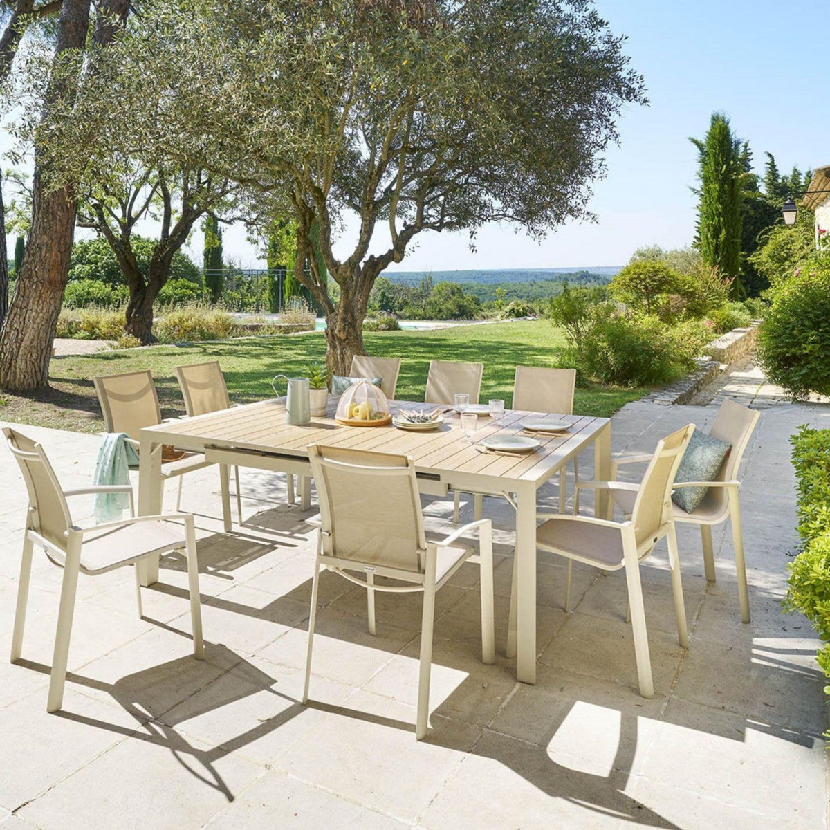 HESPERIDE Table de jardin extensible Evasion en aluminium