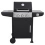 Voir la diapositive 2 : GARDENSTAR Barbecue à gaz en acier 3 feux et 1 latéral acier 